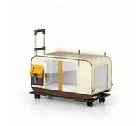 MotiveTech Sac Transport à roulettes Polyvalent Sac à Dos à roulettes Convertible pour Déplacement, Vétérinaire, Marron Riz, Trolley Long