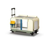 MotiveTech Sac Transport à roulettes Polyvalent Sac à Dos à roulettes Convertible pour Déplacement, Vétérinaire, Vert Riz, Trolley Long
