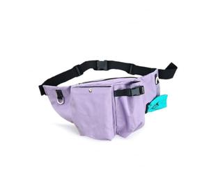 MotiveTech Sacoche Banane avec Distributeur Sacs Compact Pochette à Friandises avec Anneaux en D Réfléchissant Sac Banane Anneaux en D pour Parc, Array, Violet