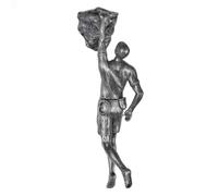 MotiveTech Sculpture avec Figurine Humaine, Argenté, Une Main