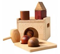 MotiveTech Shape Learning Board Tableau d'Apprentissage des Formes Jouet Éducatif en Bois Jouet de Tri Géométrique Bloc d'Empilage Apprentissage Ouvert et, Formes - Boîte À Balles À Marteler