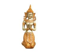 MotiveTech Statue Bouddha Résine Figurine Prière Méditation Sculpture Artisanat Originalité Thaï Adaptée Au Cadeau Décoration Salon Chambre Bureau, or