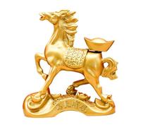 MotiveTech Statue de Cheval Feng Shui, Figurine Décorative de Collection pour Le Nouvel An Chinois 2026, Idéale pour La Chambre, Le Bureau, Le Salon Ou L'ent, Lingot