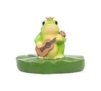 MotiveTech Statue de Grenouille pour Jardin, Décoration D'étang, Figurine de Grenouille, Sculpture Animale En Résine pour Porche, Piscine, Patio, Usage Intér, Jouer de La Guitare