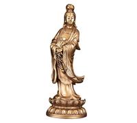 MotiveTech Statue de Guan Yin, sculpture de Bouddha féminin, décoration Feng Shui chinoise pour centre de table, couloir, pendaison de crémaillère, Bronze
