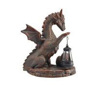 MotiveTech Statue Dragon Lanterne Sol Extérieur Figurine Dragon Lampe Sol Facile à r pr Terrasse, Bronze