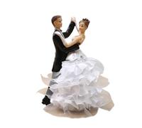 MotiveTech Statuette de Mariage En Résine Souvenir Mémorable Topper Gâteau Mariage Base Stable Poupée Couple Romantique pour Fiançailles, B