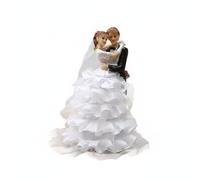 MotiveTech Statuette de Mariage En Résine Souvenir Mémorable Topper Gâteau Mariage Base Stable Poupée Couple Romantique pour Fiançailles, A