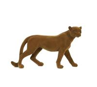 MotiveTech Statuette Félin Sculptural Figurine Chat avec Finition Floquée Mat Statuette avec Effet Floqué pour Salon, Bureau, Étagère, Marron, Panthère Debout