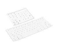 MotiveTech Stickers Clavier Autocollants Profils Latéraux Anglais Compatibles Clavier Membrane Outils Montage Fonction Adapté pour Utilisation Quotidienn, Blanc Noir