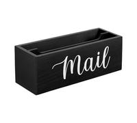 MotiveTech Support à Courrier en Bois pour Comptoir, Porte-lettres et Bac à Courrier, Noir
