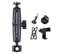 MotiveTech Support Car Mount Support Téléphone Tablette Appuie-tête Pince Rotative Aluminium Alliage Ajustable 360 Degrés Adapté Aux Caméras Actions Déplacements, 22x4cm