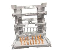 MotiveTech Support Emboîtable pour Figurines d'action, Kit de Rangement pour Modèles, Base de Présentation, Blanc, 16.5 X 11.5 X 16.5