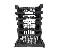 MotiveTech Support Emboîtable pour Figurines d'action, Kit de Rangement pour Modèles, Base de Présentation, Noir, 16.5 X 11.5 X 21.5