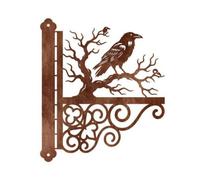 MotiveTech Support Fixation En Fer Décpé Au Corbeau Décoratif Polyvalent Patère Murale En Fer Branche D'arbre Robuste pr Balcon