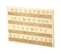 MotiveTech Tableau D'alphabet Braille, Outil Pédagogique, Tableau D'apprentissage Portable avec Points En Relief pour étudiants Adultes