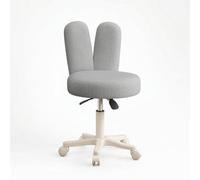 MotiveTech Tabouret avec Dossier Oreilles Lapin Rembourré Siège Morne pour Coiffeuse, Gris