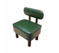 MotiveTech Tabouret Bas avec Dossier Assise Souple Banc à Chaussures avec Coussin Éponge Haute Densité Chaise Basse en Bois Rembourrée pour Entrée, Salon, Bureau, Tabouret Robot Brun