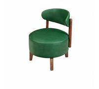 MotiveTech Tabouret Bas avec Dossier Assise Souple Banc à Chaussures avec Coussin Éponge Haute Densité Chaise Basse en Bois Rembourrée pour Entrée, Salon, Bureau, Chaise Pivotante Arc
