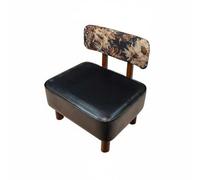 MotiveTech Tabouret Bas avec Dossier Assise Souple Banc à Chaussures avec Coussin Éponge Haute Densité Chaise Basse en Bois Rembourrée pour Entrée, Salon, Bureau, Grand Dos Floral