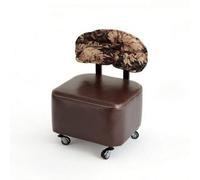 MotiveTech Tabouret Rembourré avec Dossier Roulant Tabouret à roulettes Confortable Siège pour Studio, Brun Nègre