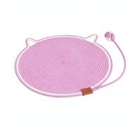 MotiveTech Tapis Griffoir pour Chat Tapis Grattage Coussin Paillasson Lit Corde Naturelle Tissée Surface Stable Double Fonction Jeu et Moins de Désordre Convient, Pink, 60CM