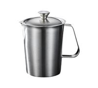 MotiveTech Tasse à Mesurer en Acier Inoxydable avec Couvercle Pichet à Mousse de Lait pour Espresso Gravure Précise Grande Contenance Adaptée pour Pâtisserie, 1500ml
