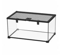 MotiveTech Terrarium en Ventilé Vivariums en Verre Haute Transparence Cage à Lézard pr Propriétaires Reptiles, 50x30x25cm