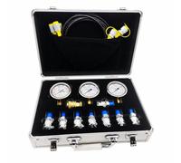 MotiveTech Test Hydraulique | Flexible Raccord Inclus, Kit Mesure Pression Hydraulique, Gran Compatibilité, Kit Manomètres Hydrauliques, 9 Connecteurs