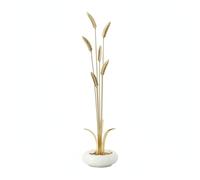 MotiveTech Tige Blé En Laiton avec Récipient Élégant s Blé Résistant à l'usure Décorations pour Salon, Luxe Léger, 6 Épis De Blé, Grand Pot À Trésors En Jade
