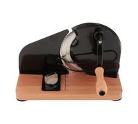 MotiveTech Trancheuse à Manuelle Coupe Trancheur Manuel Base Bois Acier Inoxydable Échelle Ajustable Adaptée Boulanger Maison Pâtisse, Noir