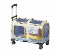 MotiveTech Travel Carrier Valise pour Chat Chariot pour Animaux Sac de Transport à roulettes Cage Portable Rigide Modérée en PP Cadre Aluminium Pliable Roues 360, Pliable, Poids Total 3.2kg