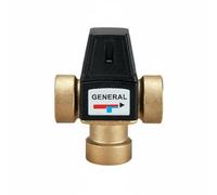 MotiveTech Vanne de Mélange Thermostatique Robinet Mélangeur Régulateur de Température Mitigeur Élément Sanitaire Laiton Robuste Sortie d'Eau Stable 35-60 C, DN25, Filetage Intérieur