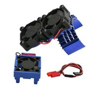 MotiveTech Ventilateur de Refroidissement avec Dissipateur de Chaleur et Double Hélice Composant Essentiel pour Moteur de Modèle Réduit Adapté pour Les Courses, Bleu