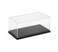MotiveTech Vitrine pr Maqute Voiture | Spacieux, Vitrine Acrylique Traparente pr Voitures Miniatures, Boîtier Présentation Socle Plateforme Surélevée, Base Noire