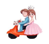 MotiveTech Wedding Cake Topper Ornement Marié Mariée Miniature Statue Pp Accessoire Décoratif pour Gâteau Convient pour Célébration Anniversaire Maison, Bleu Rose