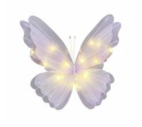 MotiveTech Wedding Party Light Guirlande Lumière Papillon LED Décoration Mariage Fête Ornement Lumineux Effet Chaud Tulle Fines Pétales Ambiance Romantique, Purple
