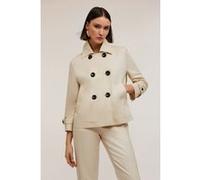 Motivi Linen Blend Canvas Pea Coat Beige Taille: 36 | Vestes d'hiver Outlet | Femme | Marron