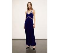 Motivi Smooth Velvet And Lace Lingerie Dress Blue Taille: 42 | Robes longues Outlet | Femme | Bleu