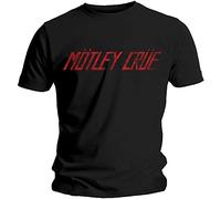 Motley Crue T-Shirt avec Logo Vieilli pour Homme, Noir, XXL