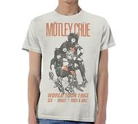 Motley Crue - T-Shirt # M White Unisex # World Tour Vintage [Import]