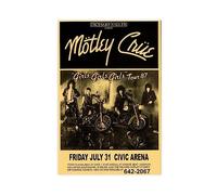 Motley Poster & Crue Girls World Tour 87 Poster art déco mural sur toile Décoration pour salon chambre à coucher sans cadre 20 x 30 cm