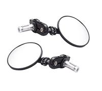 MOTLTECH Universal Motorcycle Mirrors - 3 Inch Round Folding Bar End Side Mirror for Honda, Scooter, Suzuki, Yamaha, Kawasaki, Victory, Harley Davidson and More