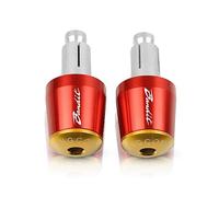 moto 7/8 "22mm Poignées De Guidon De Moto Extrémités Bouchon De Guidon Bouchon D'extrémité Pour Suzuki GSF 250 400 1200 1250 600 600S 650 650S 650N BANDIT extrémité du manche(Red -Gold)