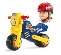 Moto à Pousser - MOLTO - Modèle MLT - Casque Rouge - Roues Tout-Terrain - Pour Enfants à Partir de 18 Mois