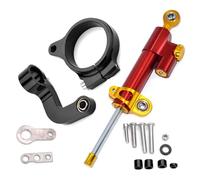 moto amortisseur guidon Compatible Avec R1200GS Pour LC 2013-2016 Amortisseur De Direction Pour Moto Stabilisateur Support De Montage Réglable Accessoires Universels(Red-Yellow)