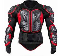 Moto Armure Gilet de Protection avec Protection de La Poitrine et Dos Pare Pierre Moto Cyclisme Patinage Snowboarding Plastron Noir Armure Protection a Manches Longues Red,L