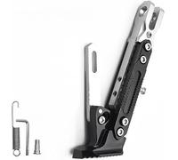 Moto Béquille Latérale pour Honda CRF1100L CRF 1100 L L4 Africa Twin, Béquille Trépied Réglable Support Moto avec Socle À Ressort Pied Support Accessoires,Silver