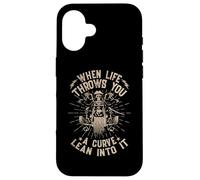 Moto Biker When Life Throws You A Curve Lean Into It Coque pour iPhone 16