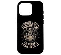 Moto Biker When Life Throws You A Curve Lean Into It Coque pour iPhone 16 Pro